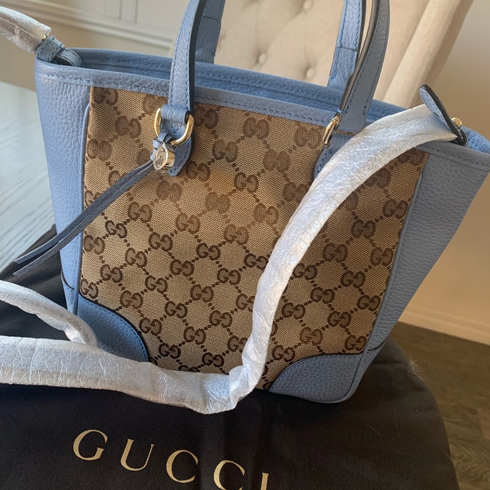 Gucci GG canvans calf leather tote